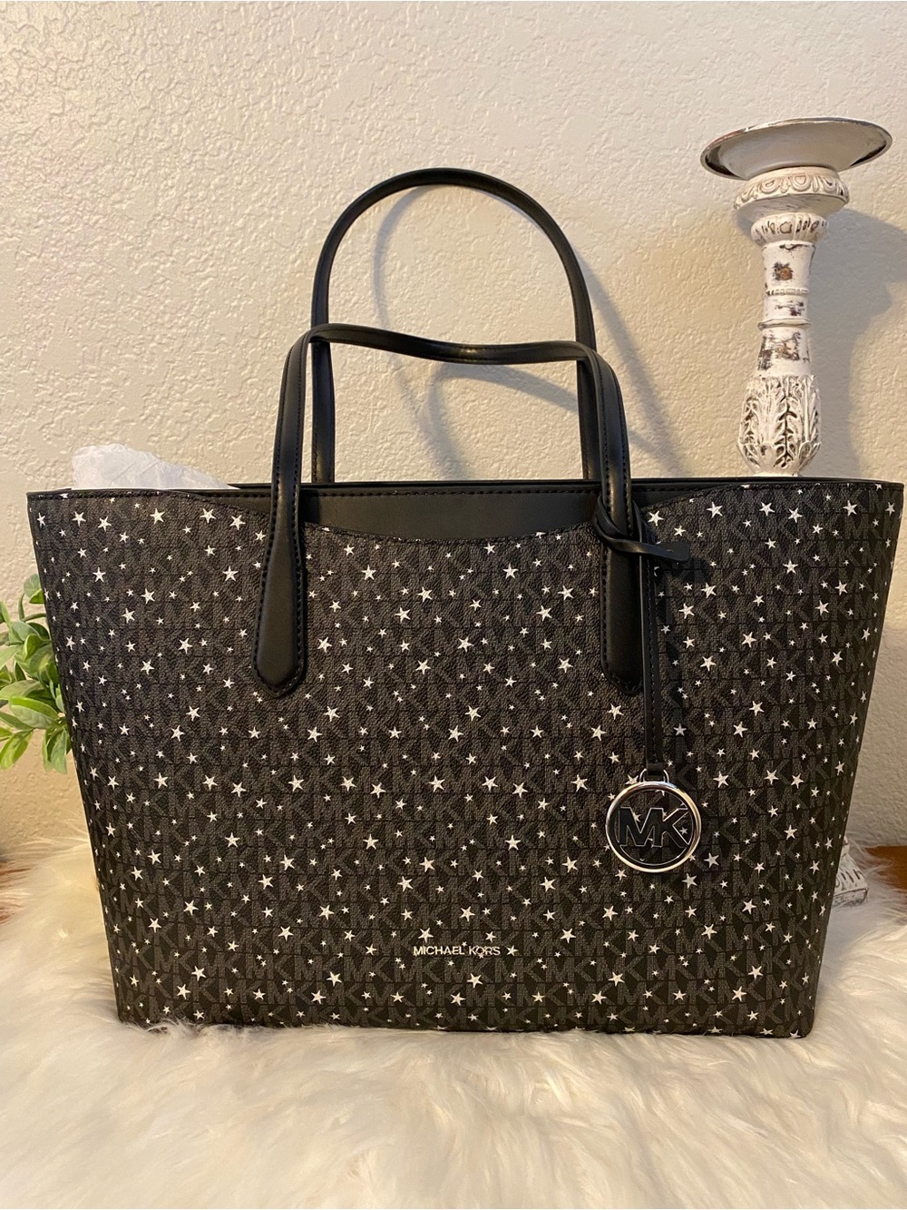 Michael Kors Black Star-Print Tote